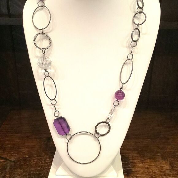 Long Single Strand Linked Necklace Euc - Picture 2 of 3